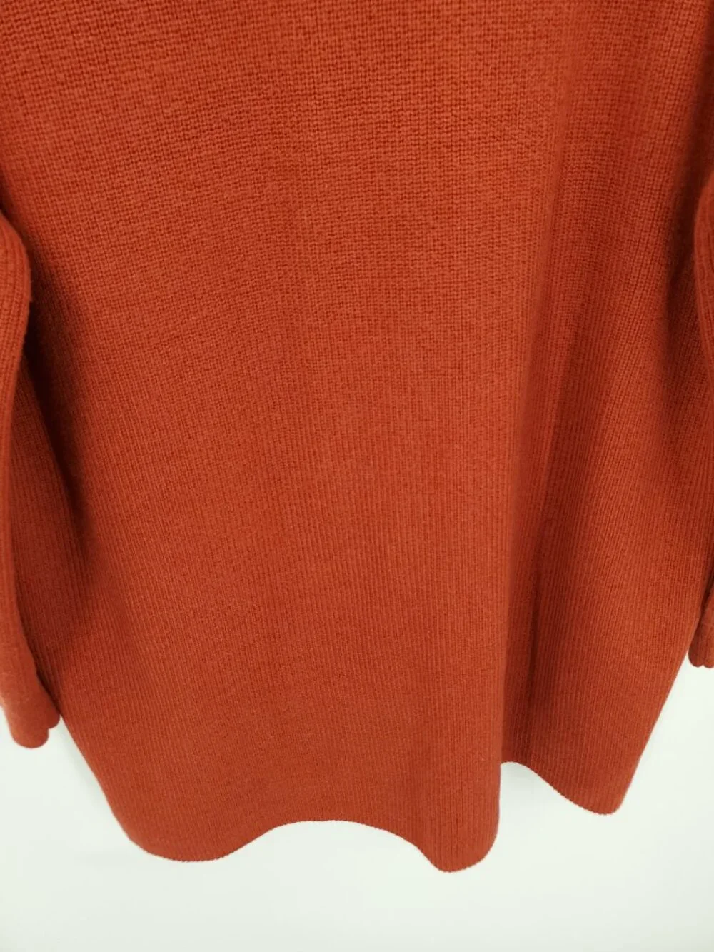 Lululemon Merino Wool-Blend Ribbed Long Wrap Sweater Sz 10 Cayenne Rust Orange